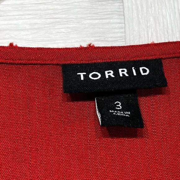 Torrid Red Midi Wrap Dress - Picture 7 of 15